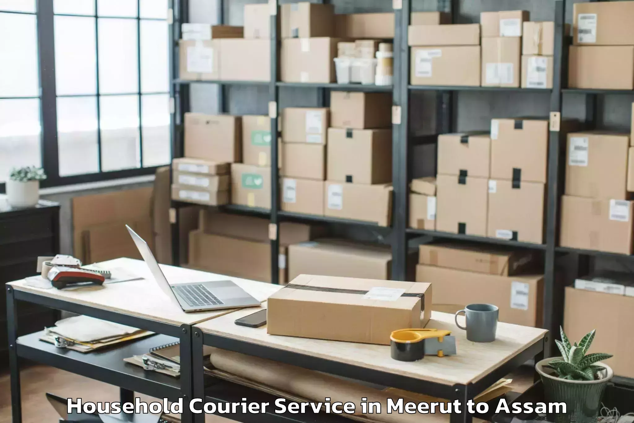 Leading Meerut to Behali Household Courier Provider